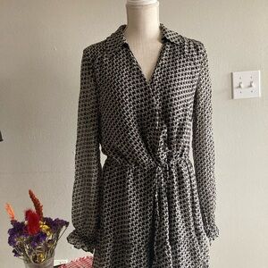 PAIGE Black and White Patterned Dress